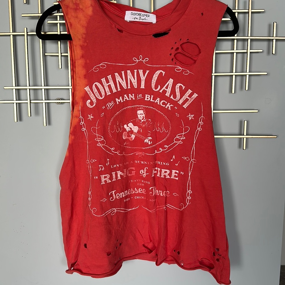 Daydreamer Distressed Johnny Cash Tank Top